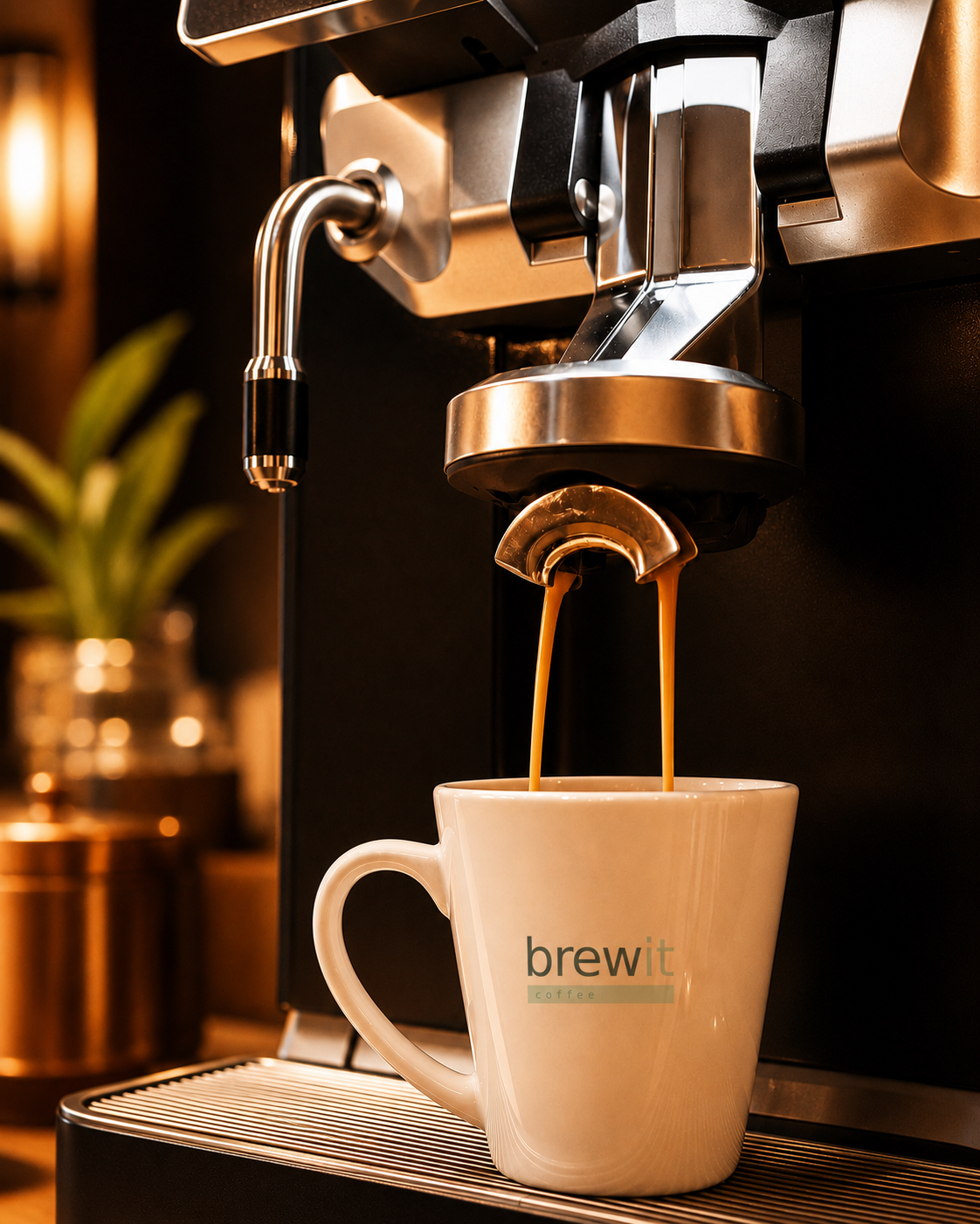 Espresso Brewit siendo servido en taza